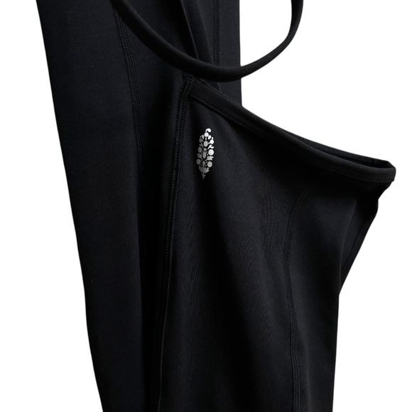 Free People Heat Waves Strappy Flare Leg Onesie Jumpsuit Black - Picture 5 of 8